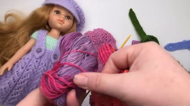 Вязовлог что успела связать из разной пряжи по МК Марта, примеры, про спицы смотреть онлайн