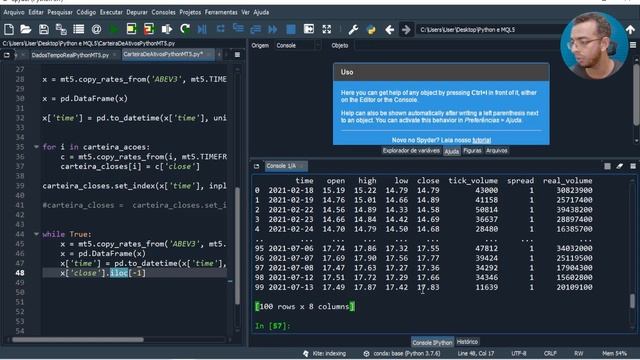 COMO OBTER PREÇOS DE ATIVOS EM TEMPO REAL PYTHON E MT5 смотреть онлайн