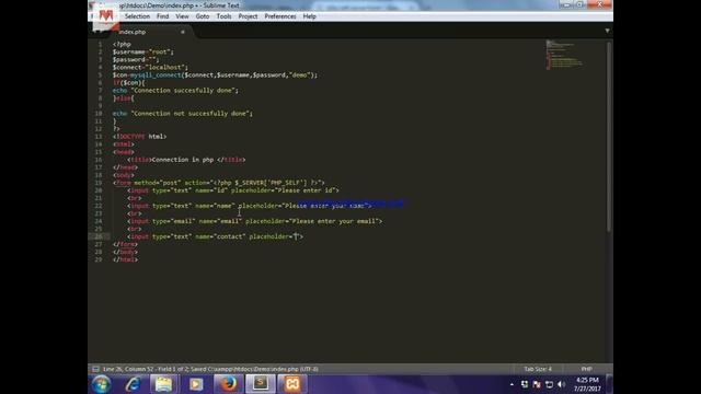 Php:how to Connection and insert in Php with Mysql in XAMPP смотреть онлайн