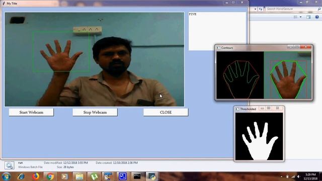 Hand gesture recognition using Opencv Python смотреть онлайн