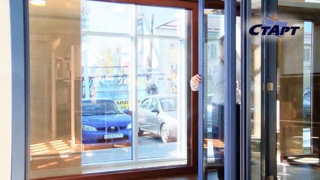 Складные металлопластиковые двери "гармошка" компании СТАРТ смотреть онлайн