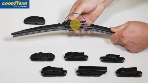 Установка бескаркасных дворников Goodyear «Premium» - крепление Pinch Tab