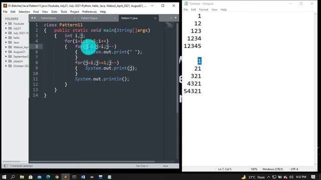 Pattern program in java | Pattern program with space in java смотреть онлайн