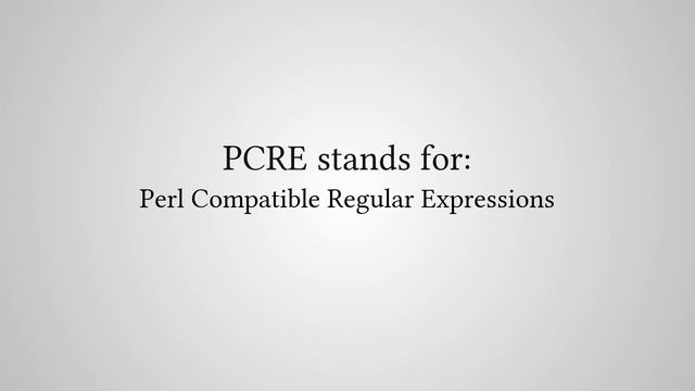 What Does "PCRE" Stand For? смотреть онлайн