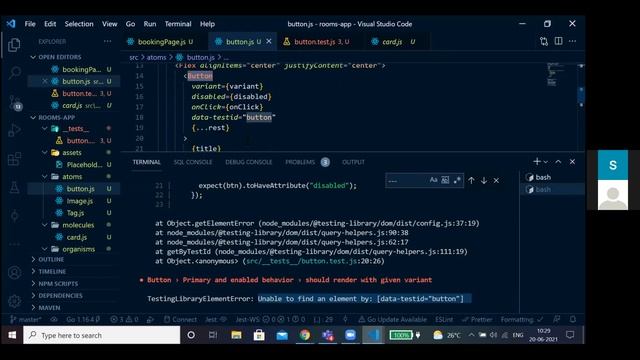 getByTestId not working in react testing library for a library component? Peer coding project. смотреть онлайн