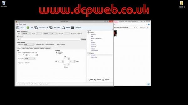 How to convert AVI video to MP4 video using Handbrake