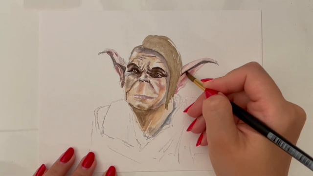 Baldurs Gate 3: watercolour drawing of a goblin смотреть онлайн