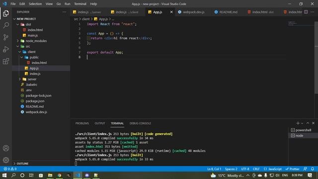 Webpack 5 with node-js server смотреть онлайн