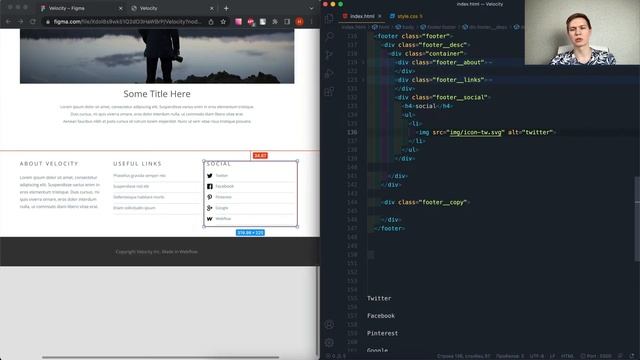 Адаптивная верстка сайта с нуля. Макет Velocity. Часть 4. Верстка Tabs и Footer (html, css, js) смотреть онлайн