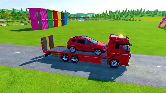 AUDI, DACIA, CHEVROLET, VOLKSWAGEN, FORD COLOR POLICE CARS TRANSPORTING ! FS22 смотреть онлайн