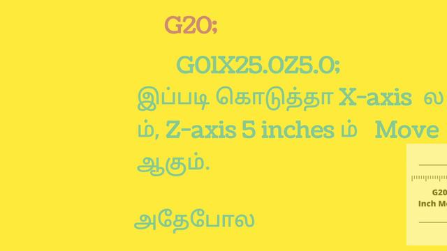 CNC G Code  G20,G21,G28,G30, Explain In Tamil