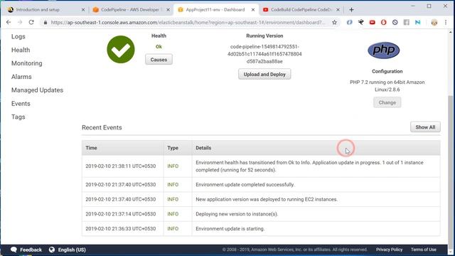AWS CodePipeline - Github - Elastic Beanstalk in 3 minutes - 2019 - for (php index.html) смотреть онлайн
