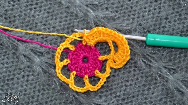 ♦ Объемный Цветочек Крючком • Ellej's 3d crochet flower multi petals смотреть онлайн