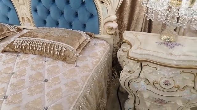 Спальня Барокко Люкс с 6 дверным шкафом Слоновая Кость глянец Мэри мебель. смотреть онлайн