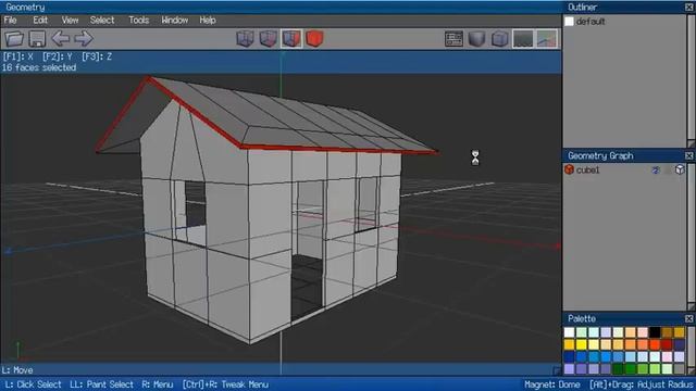 Wings3d: A house skeleton using Intrude/Extrude смотреть онлайн