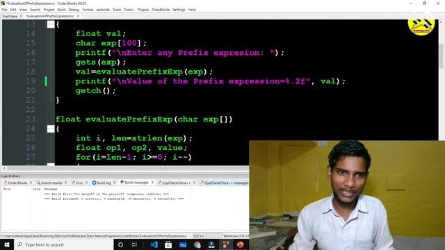 DSUC 2.10 || Evaluation of Prefix Expression With C Program || Hindi || Data Structures Using C смотреть онлайн