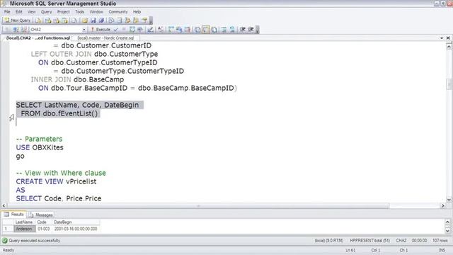 SQL Server Working with Inline Table-Valued Functions смотреть онлайн