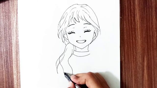 How to draw anime girl || Cute anime girl drawing смотреть онлайн