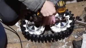 Микро снегоход из гироскутера