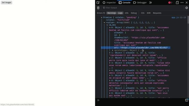 JavaScript fetch photos from jsonplaceholder смотреть онлайн