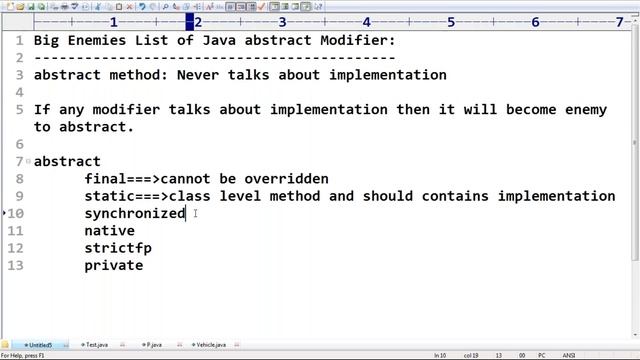 Java Tutorials | Big Enemies List of Java Abstract Modifier | by DURGA Sir смотреть онлайн