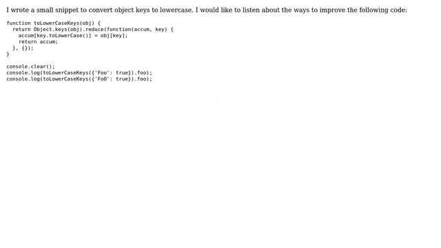 Code Review: Object keys to lowercase смотреть онлайн