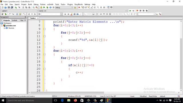 24 : Sparse Matrix representations program in C (Hindi) смотреть онлайн