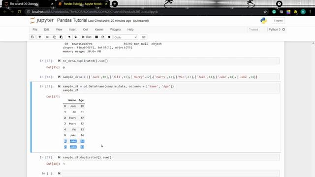 How to remove duplicate entries in pandas using python- Pandas tutorial part 3 смотреть онлайн