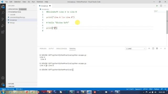 Escape Sequence as Normal Text - Python Tutorial 09 | Basic To Advance | #divinesoft смотреть онлайн