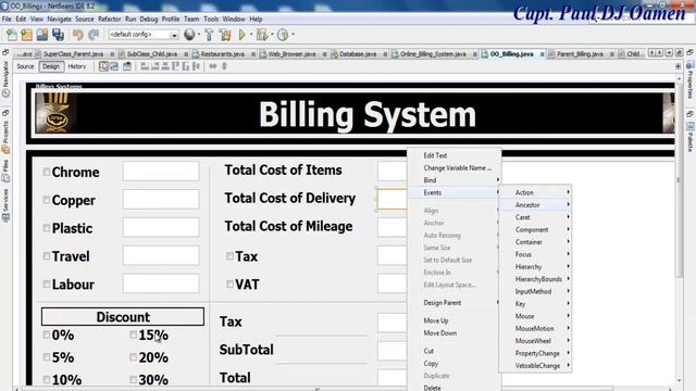 How to Create an Object Oriented Advanced Billing System Project in Java NetBeans Part 2 of 4 смотреть онлайн
