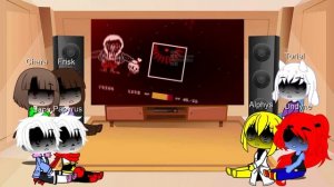 UNDERTALE react to "Murder Time Trio Hard Mode Phase 2.5~3" | Warnings in description | Gacha React