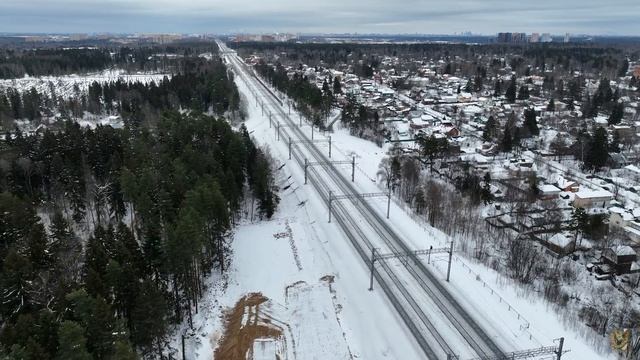 Строительство МЦД3 Крюково (Зеленоград), эстакада между Малино и Фирсановкой и о.п. Химки 2 смотреть онлайн