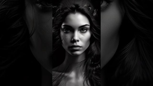Как нейросеть Midjourney создаёт черно-белые портреты женщин из шума #shotrs смотреть онлайн