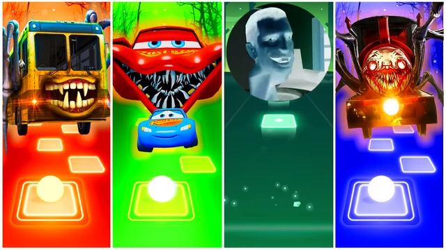 Bus Eater vs McQueen Eater vs Camera Head vs Choo Choo Charles - Tiles Hop смотреть онлайн