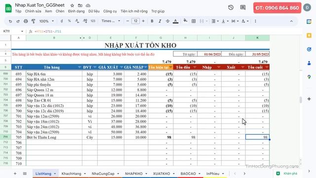 File Excel Nhập Xuất Tồn Kho Google Sheet - Nhập nhiều máy cùng lúc, phân quyền nhập liệu смотреть онлайн