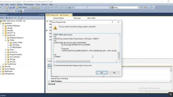 How to Generate Alter Script of Table Design Mode - Sql Server Management Studio