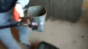 Штукатурим хопер ковшом.(купили новый компрессор)