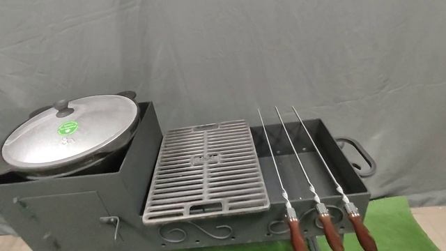 Мангал «Пикник» с печью и подказанником из металла 5 мм смотреть онлайн