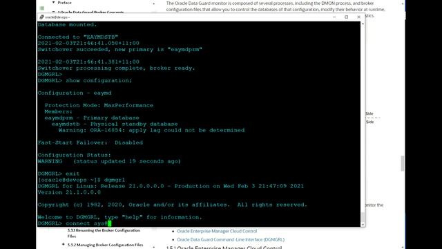 08 Role transition - switchover and failoverRole using DGMGRL смотреть онлайн