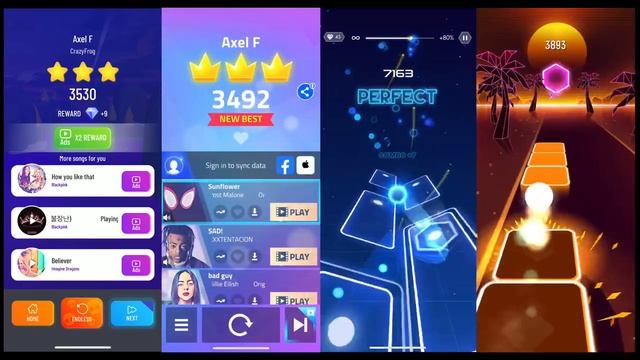 Hop Ball vs Magic Tiles vs Magic Twist vs Tiles Hop - Crazy Frog смотреть онлайн