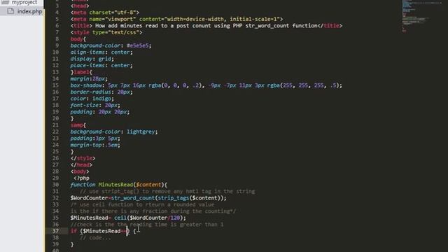 Create “Minutes read” PHP str_word_count function смотреть онлайн