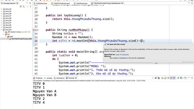 Java 64. Hiểu rõ cấu trúc SET trong lập trình Java | Bài tập rút thăm trúng thưởn смотреть онлайн