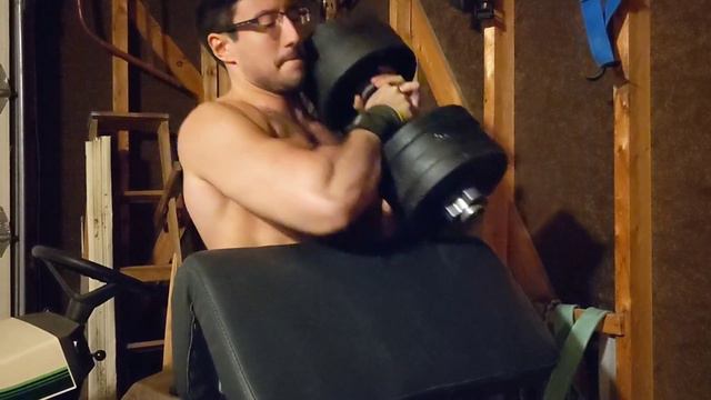 95 lbs (42 kg) arm-wrestling style preacher curls for 6 смотреть онлайн