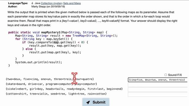 Java Practice It | Self-Check 11.19: mapMystery1 | collection mystery, sets and maps смотреть онлайн