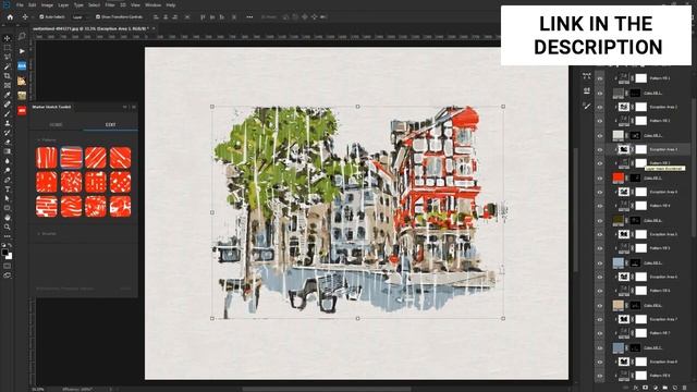 How to Create Marker Sketch ? Photoshop ? Brushes ? CS6, CC+ ? Effect ? Tutorial... смотреть онлайн
