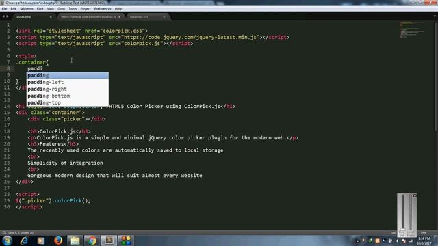 HTML5 Color Picker Using ColorPick.js