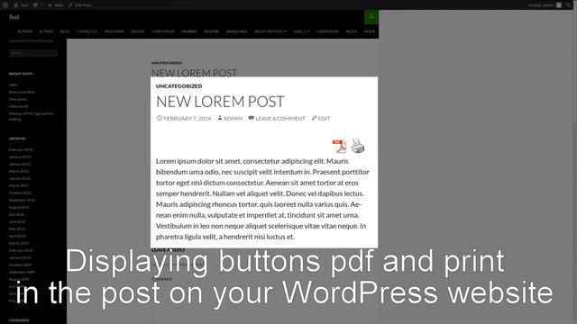 PDF & Print WordPress Plugin - Brief Overview - Version 1.7 смотреть онлайн