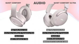 Bose Quiet Comfort vs Quiet Comfort Ultra Bluetooth Headphones | Compare | Specifications | Feature