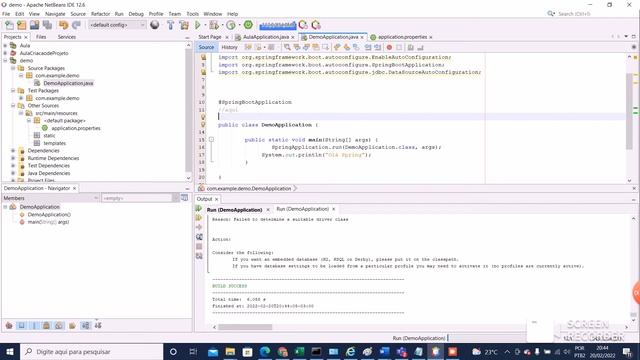 SpringBoot Erro Failed To Configure A DataSource 'url' Attribute