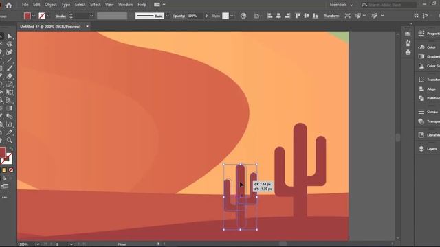 Desert Night Landscape View Vector Illustration Tutorial | Adobe Illustrator CC Tutorial смотреть онлайн